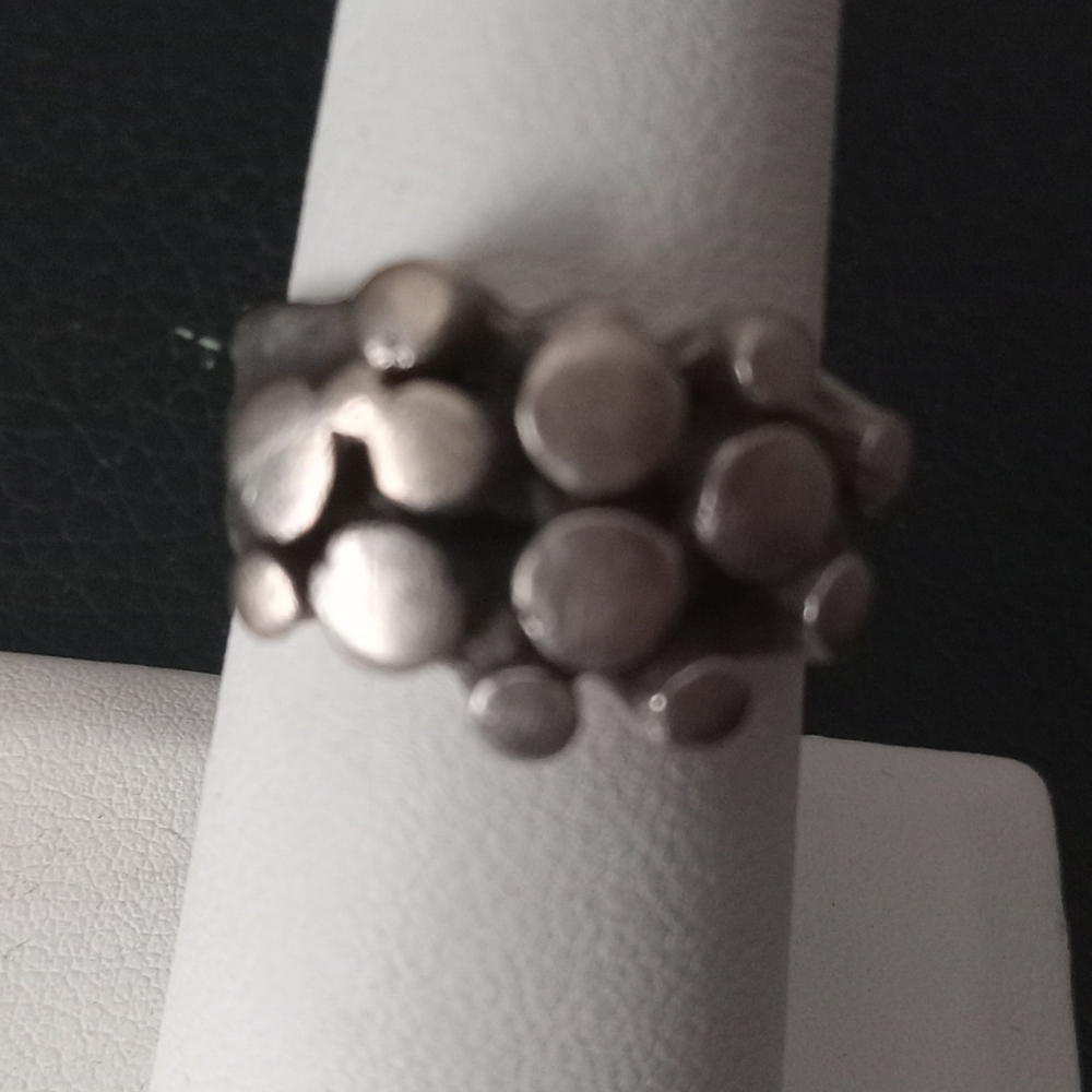 Elegant Silver Dot Ring